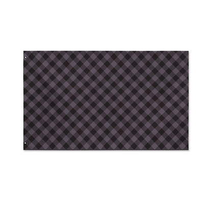 Grey Buffalo Plaid Pattern Print Polyester Flag