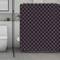 Grey Buffalo Plaid Pattern Print Polyester Shower Curtain