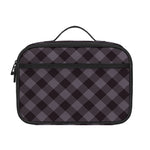 Grey Buffalo Plaid Pattern Print Portable Lunch Bag