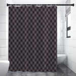 Grey Buffalo Plaid Pattern Print Premium Shower Curtain