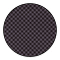 Grey Buffalo Plaid Pattern Print Round Floor Mat