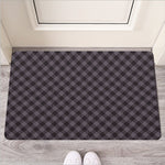 Grey Buffalo Plaid Pattern Print Rubber Doormat