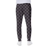 Grey Buffalo Plaid Pattern Print Scuba Joggers