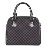 Grey Buffalo Plaid Pattern Print Shoulder Handbag
