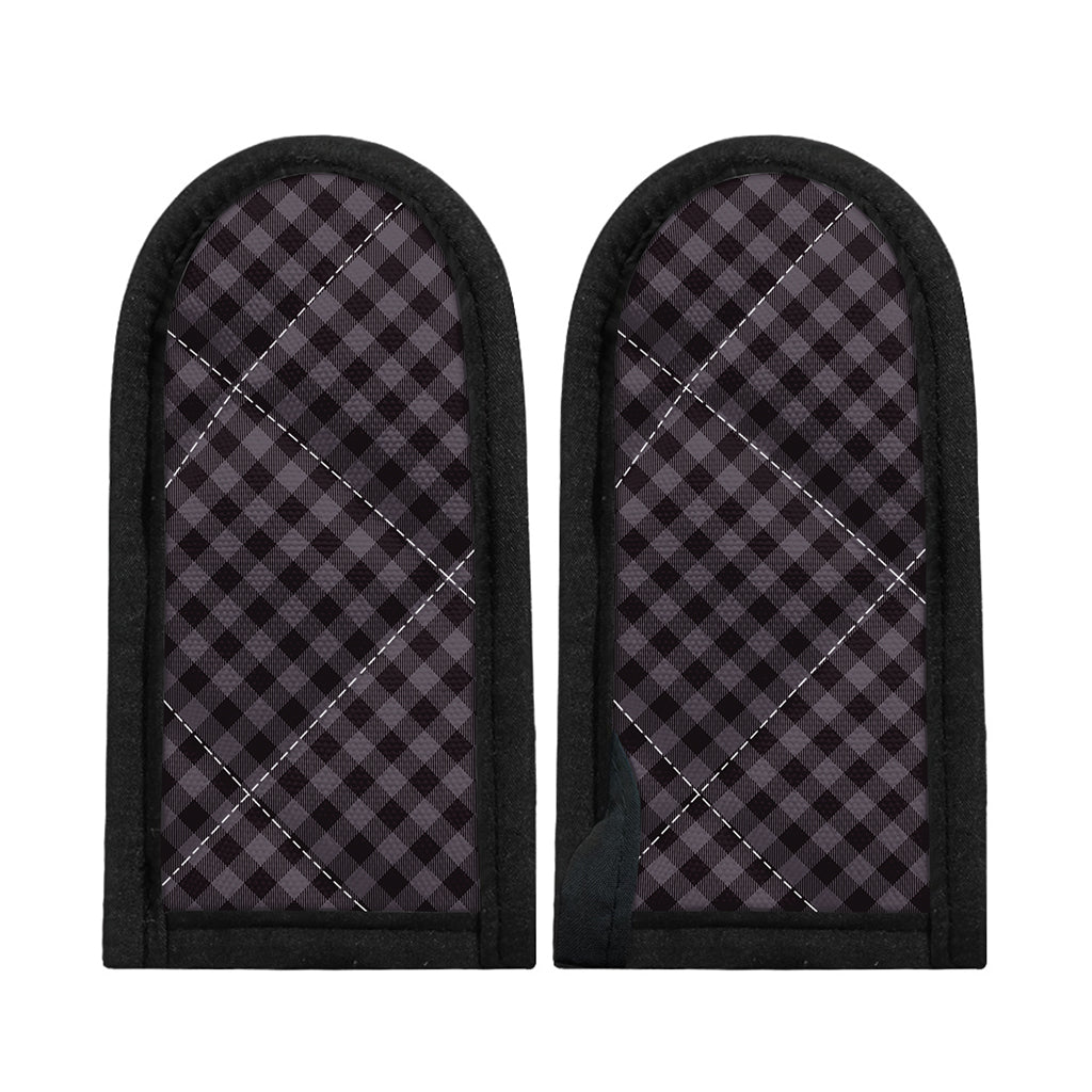 Grey Buffalo Plaid Pattern Print Skillet Handle Cover
