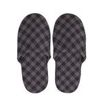 Grey Buffalo Plaid Pattern Print Slippers