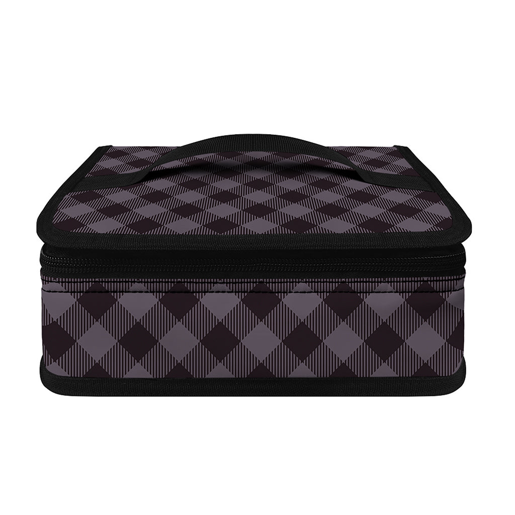 Grey Buffalo Plaid Pattern Print Small Lunch Bag