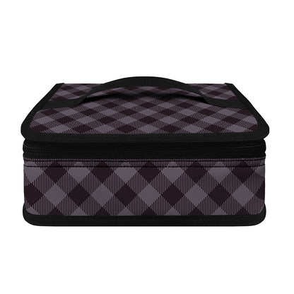Grey Buffalo Plaid Pattern Print Small Lunch Bag