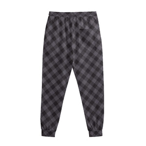 Grey Buffalo Plaid Pattern Print Sweatpants