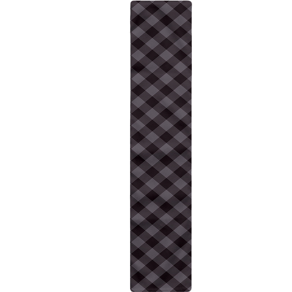 Grey Buffalo Plaid Pattern Print Table Runner