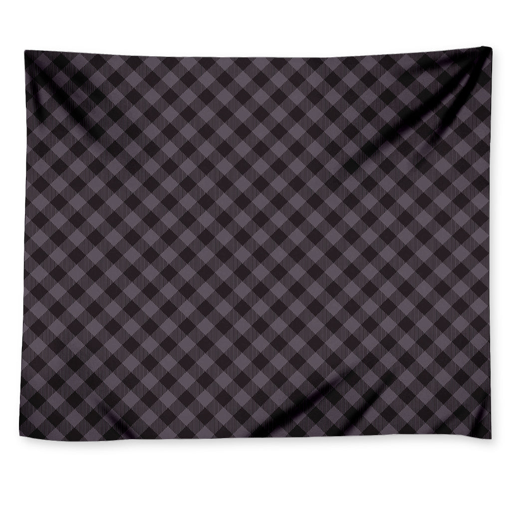 Grey Buffalo Plaid Pattern Print Tapestry