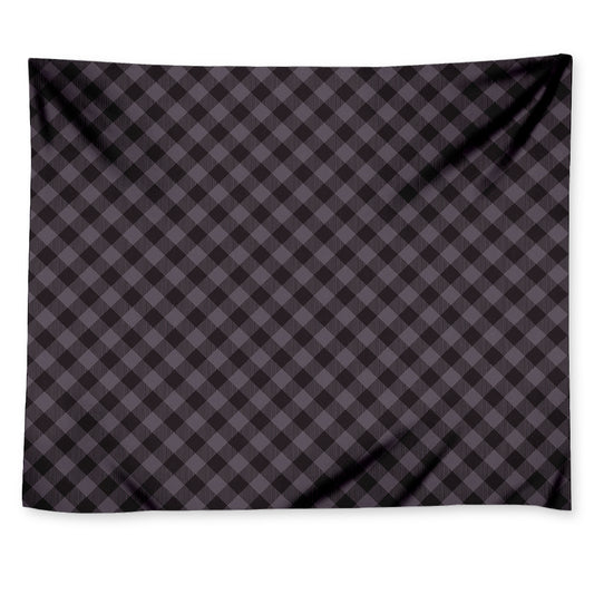 Grey Buffalo Plaid Pattern Print Tapestry