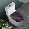 Grey Buffalo Plaid Pattern Print Toilet Lid Cover