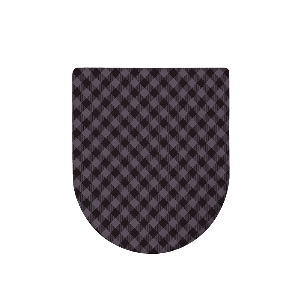 Grey Buffalo Plaid Pattern Print Toilet Lid Cover
