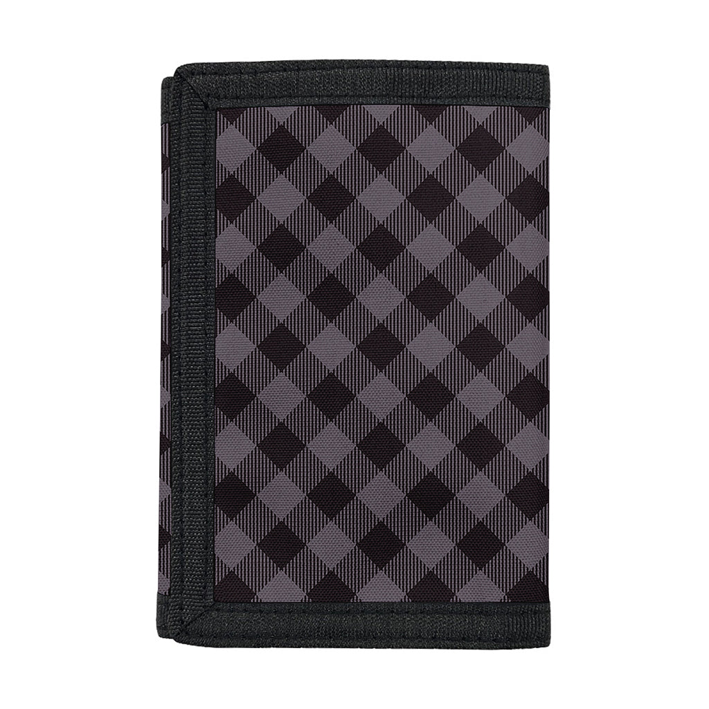 Grey Buffalo Plaid Pattern Print Trifold Wallet