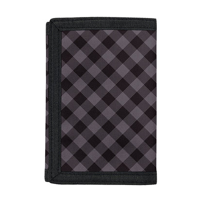Grey Buffalo Plaid Pattern Print Trifold Wallet