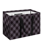 Grey Buffalo Plaid Pattern Print Utility Tote Bag