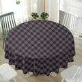 Grey Buffalo Plaid Pattern Print Waterproof Round Tablecloth