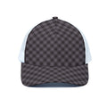 Grey Buffalo Plaid Pattern Print White Mesh Trucker Hat