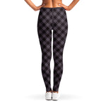 Grey Buffalo Plaid Pattern Print Women's Leggings