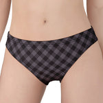 Grey Buffalo Plaid Pattern Print Women's Panties