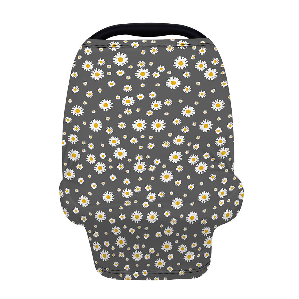 Grey Daisy Floral Pattern Print Baby Seat Cover
