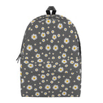 Grey Daisy Floral Pattern Print Backpack