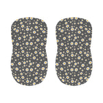 Grey Daisy Floral Pattern Print Bar Stool Covers