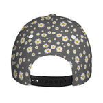 Grey Daisy Floral Pattern Print Baseball Cap