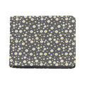 Grey Daisy Floral Pattern Print Bifold Wallet
