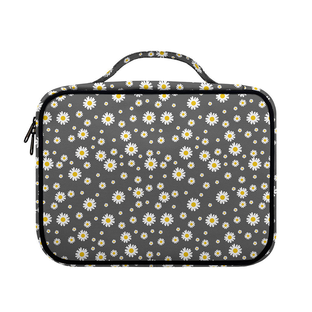 Grey Daisy Floral Pattern Print Briefcase Bible Bag