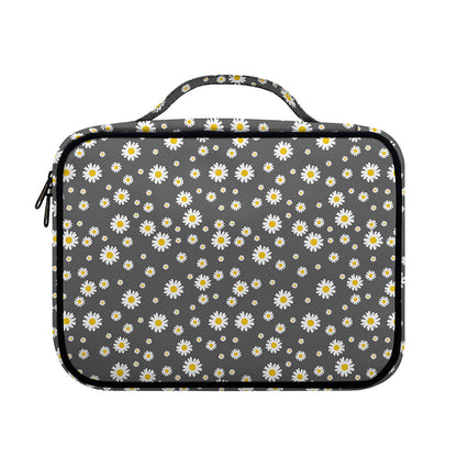 Grey Daisy Floral Pattern Print Briefcase Bible Bag