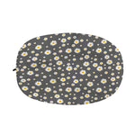 Grey Daisy Floral Pattern Print Car Side Mirror Covers