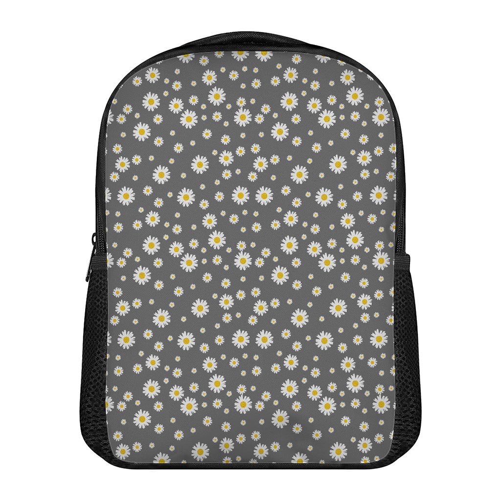 Grey Daisy Floral Pattern Print Casual Backpack