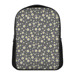 Grey Daisy Floral Pattern Print Casual Backpack