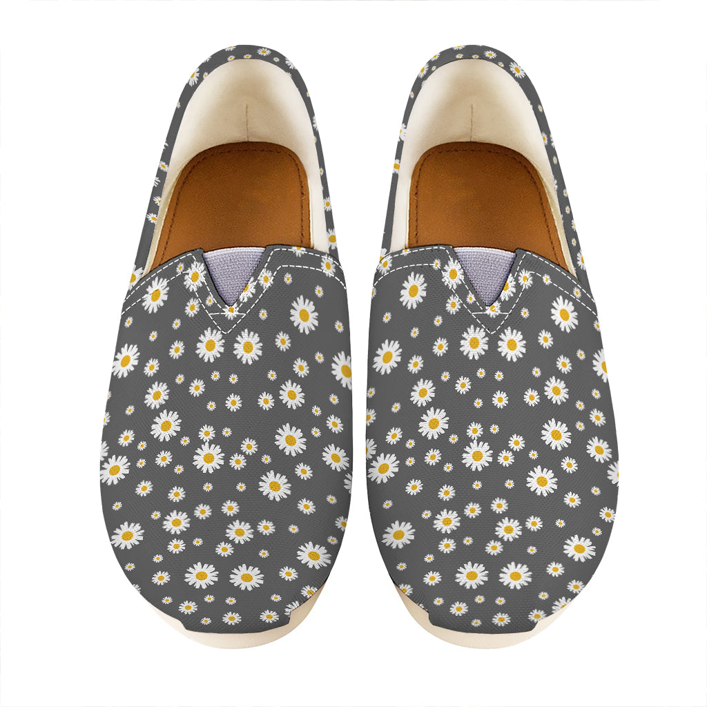 Grey Daisy Floral Pattern Print Casual Shoes