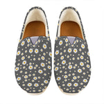 Grey Daisy Floral Pattern Print Casual Shoes