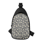 Grey Daisy Floral Pattern Print Chest Bag