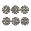Grey Daisy Floral Pattern Print Coaster Set