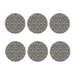 Grey Daisy Floral Pattern Print Coaster Set