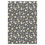 Grey Daisy Floral Pattern Print Curtain