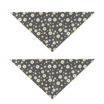 Grey Daisy Floral Pattern Print Dog Bandana
