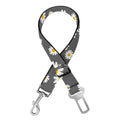 Grey Daisy Floral Pattern Print Dog Seat Belt
