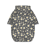 Grey Daisy Floral Pattern Print Dog Zip Up Hoodie
