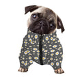 Grey Daisy Floral Pattern Print Dog Zip Up Jacket
