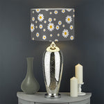 Grey Daisy Floral Pattern Print Drum Lamp Shade