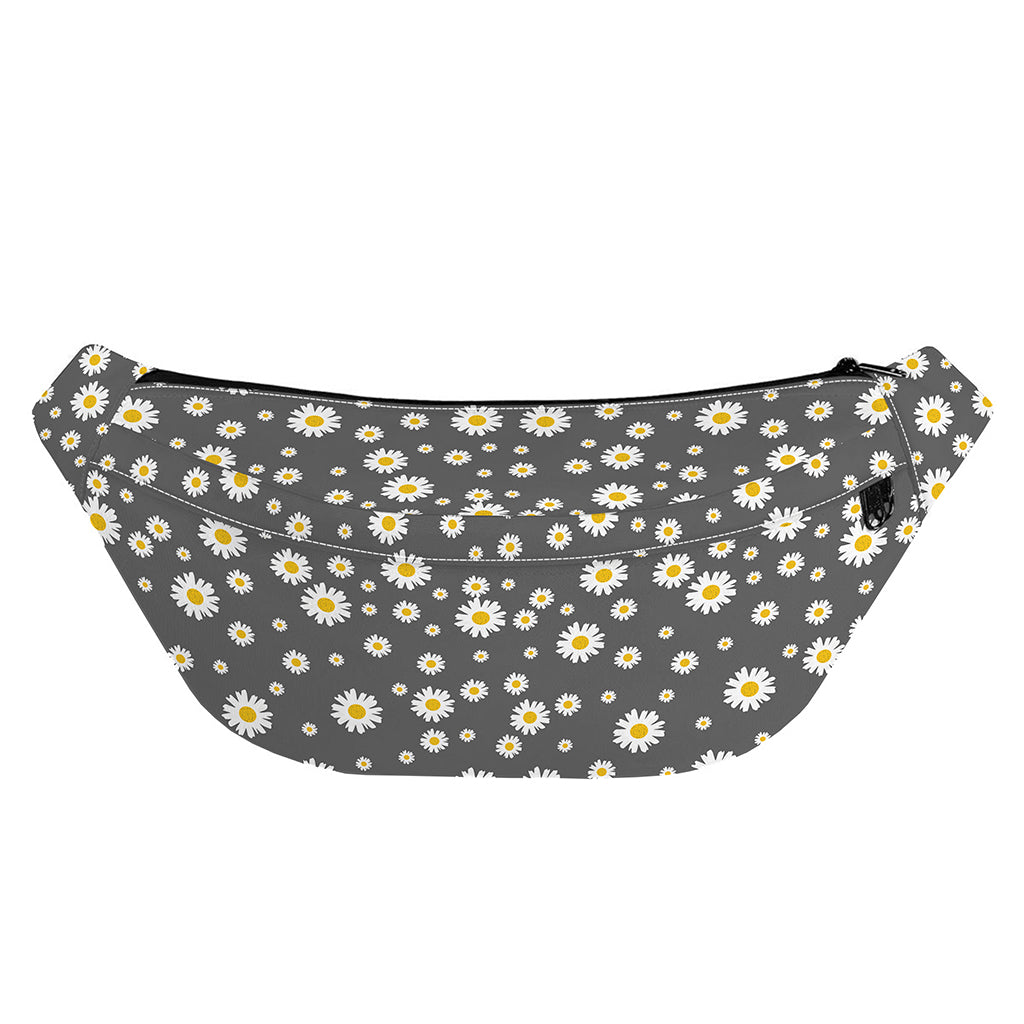 Grey Daisy Floral Pattern Print Fanny Pack