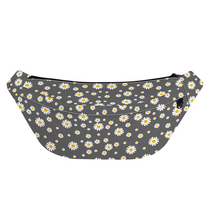 Grey Daisy Floral Pattern Print Fanny Pack