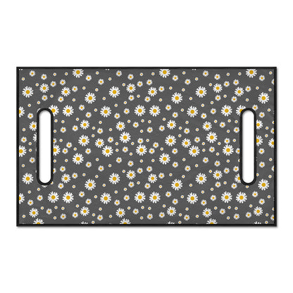 Grey Daisy Floral Pattern Print Golf Cart Seat Cover