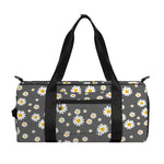Grey Daisy Floral Pattern Print Gym Bag